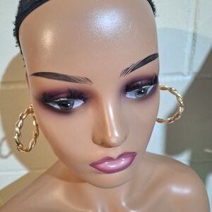 Gold Twisted Hoop Earrings